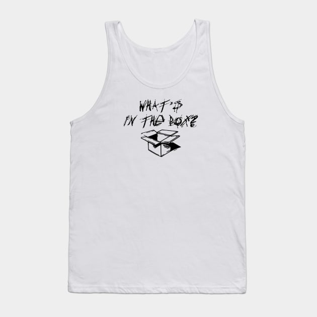 What's In The Box - Black Tank Top by BigOrangeShirtShop